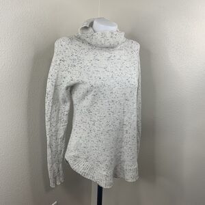 Adventura Eco Funnel Turtle Neck Sweater Merino Wool Blend Women’s Sz M Cream